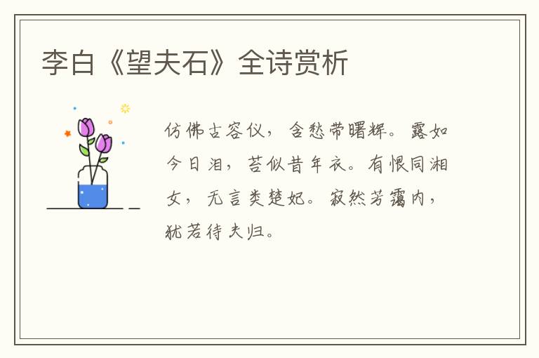  李白《望夫石》全诗赏析