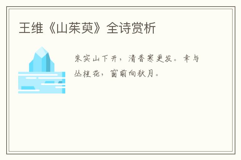  王维《山茱萸》全诗赏析