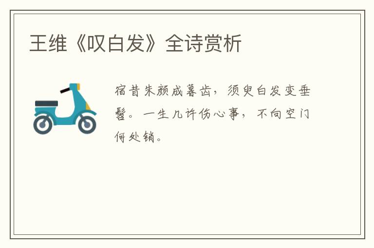  王维《叹白发》全诗赏析
