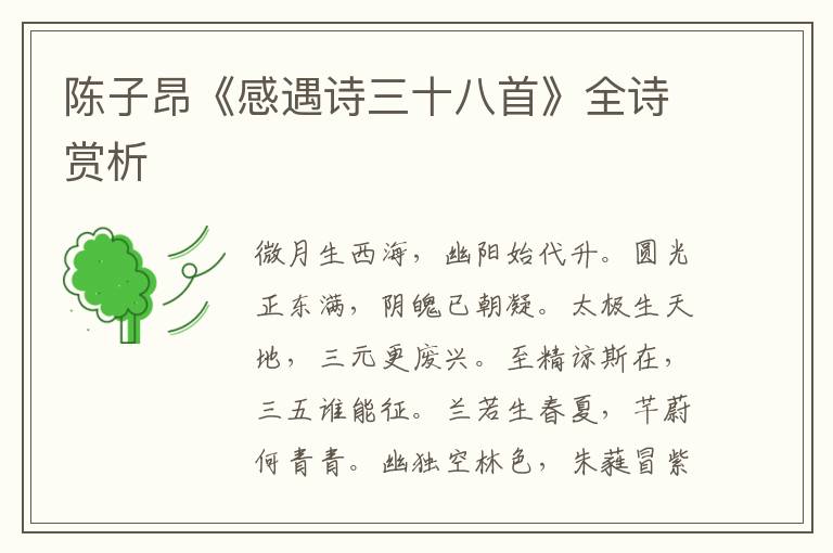  陈子昂《感遇诗三十八首》全诗赏析