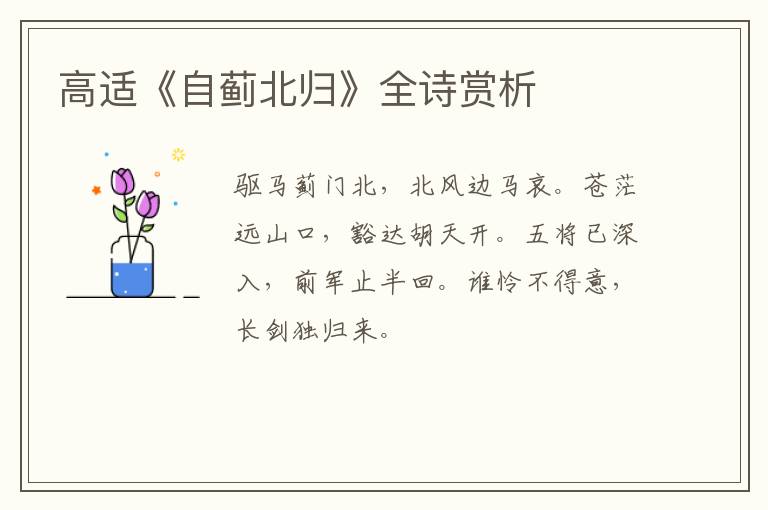  高适《自蓟北归》全诗赏析