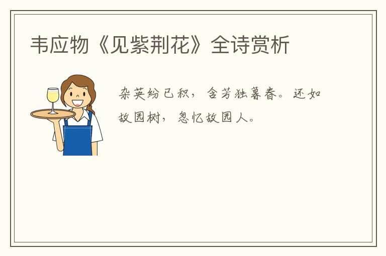  韦应物《见紫荆花》全诗赏析