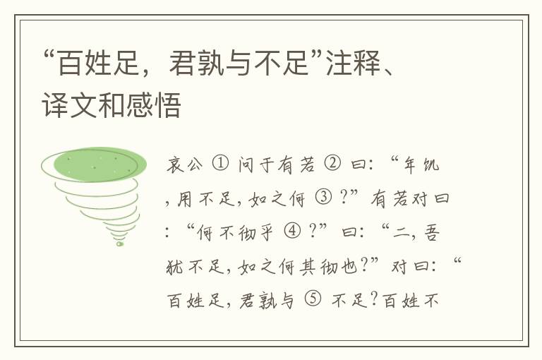  “百姓足，君孰与不足”注释、译文和感悟