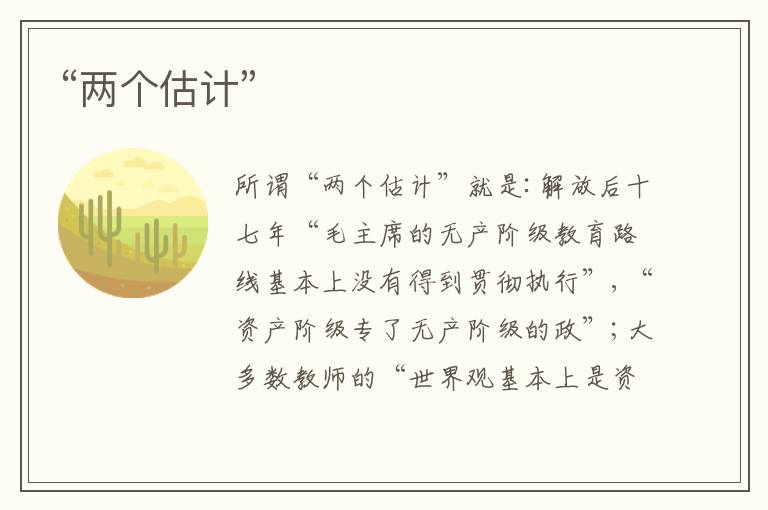  “两个估计”