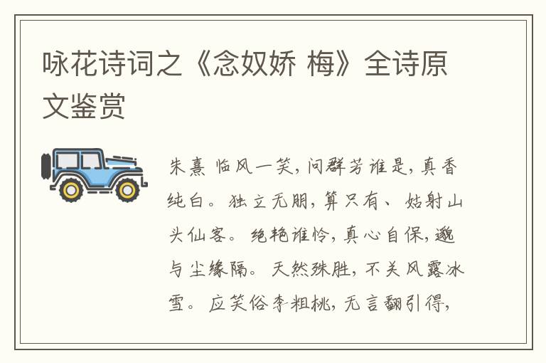  咏花诗词之《念奴娇 梅》全诗原文鉴赏