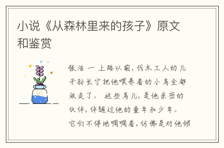 小说《从森林里来的孩子》原文和鉴赏