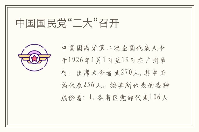  中国国民党“二大”召开