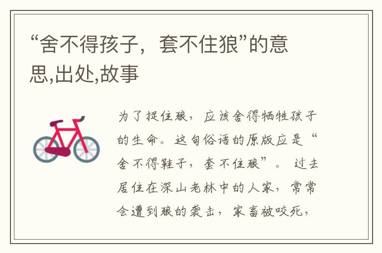  “舍不得孩子，套不住狼”的意思,出处,故事