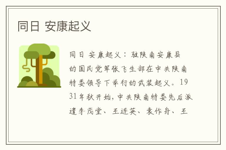 同日 安康起义