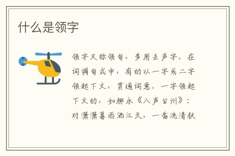  什么是领字