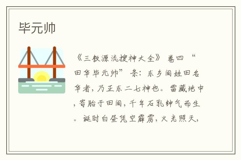  毕元帅