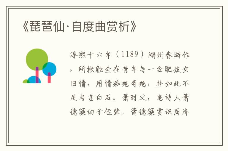  《琵琶仙·自度曲赏析》