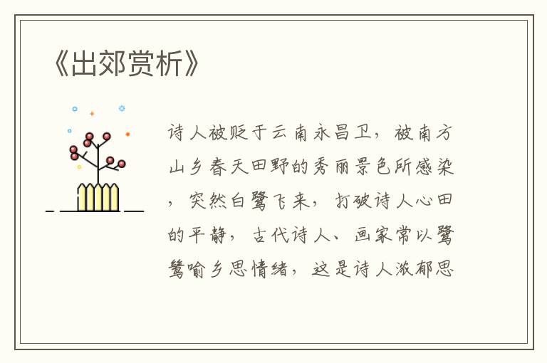  《出郊赏析》