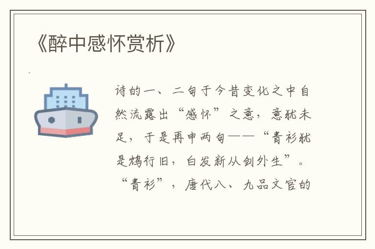  《醉中感怀赏析》