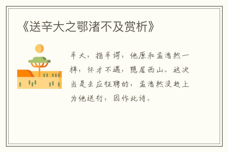 《送辛大之鄂渚不及赏析》