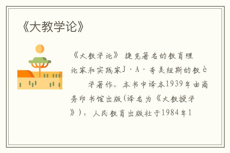  《大教学论》