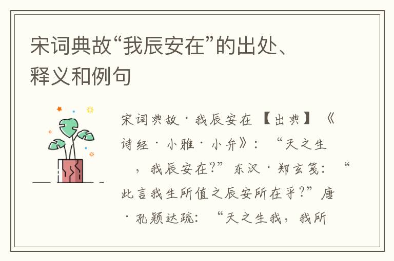  宋词典故“我辰安在”的出处、释义和例句