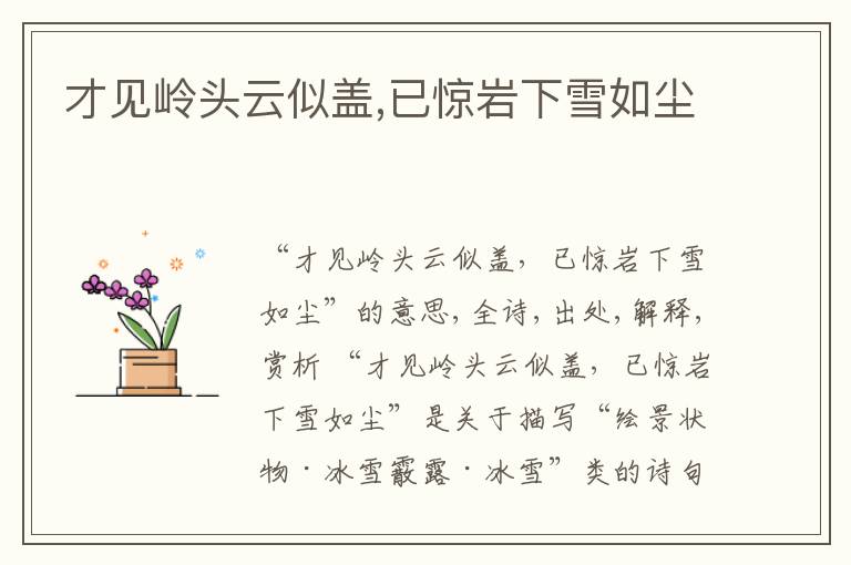  才见岭头云似盖,已惊岩下雪如尘