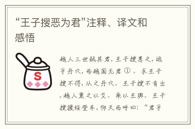  “王子搜恶为君”注释、译文和感悟