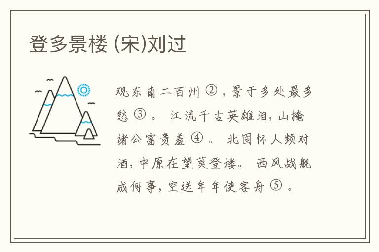  登多景楼 (宋)刘过
