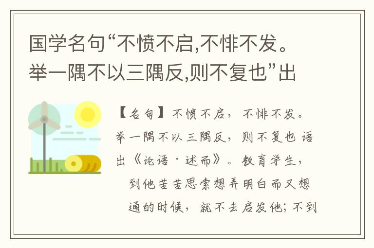  国学名句“不愤不启,不悱不发。举一隅不以三隅反,则不复也”出处和解释