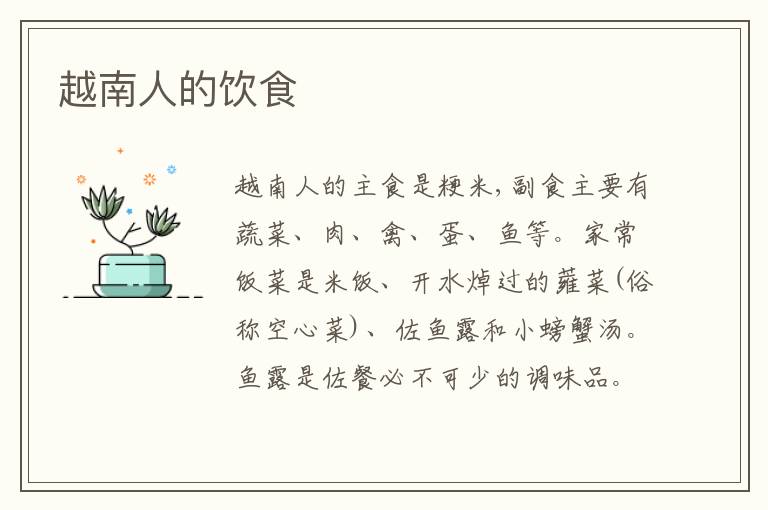  越南人的饮食