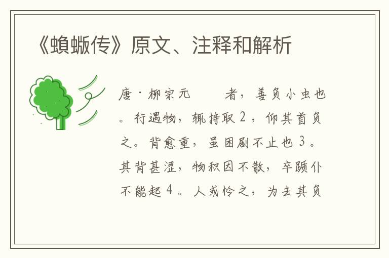  《蝜蝂传》原文、注释和解析