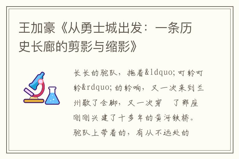  王加豪《从勇士城出发：一条历史长廊的剪影与缩影》