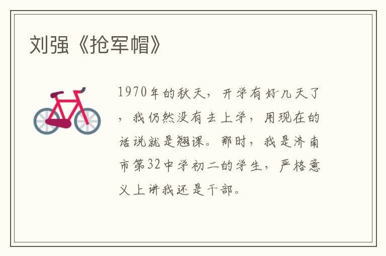  刘强《抢军帽》