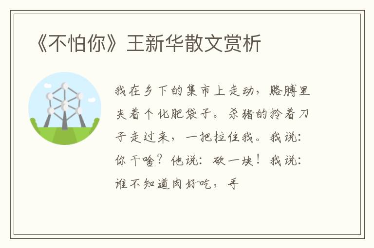  《不怕你》王新华散文赏析