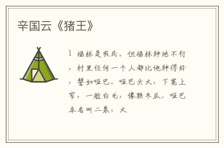  辛国云《猪王》