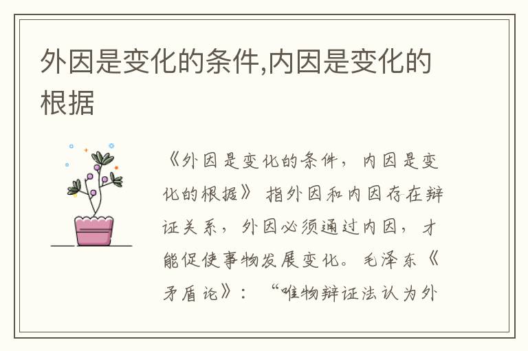  外因是变化的条件,内因是变化的根据