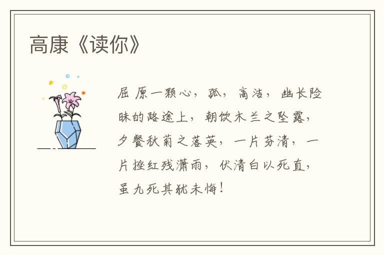  高康《读你》