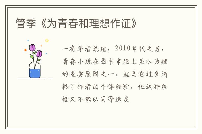  管季《为青春和理想作证》