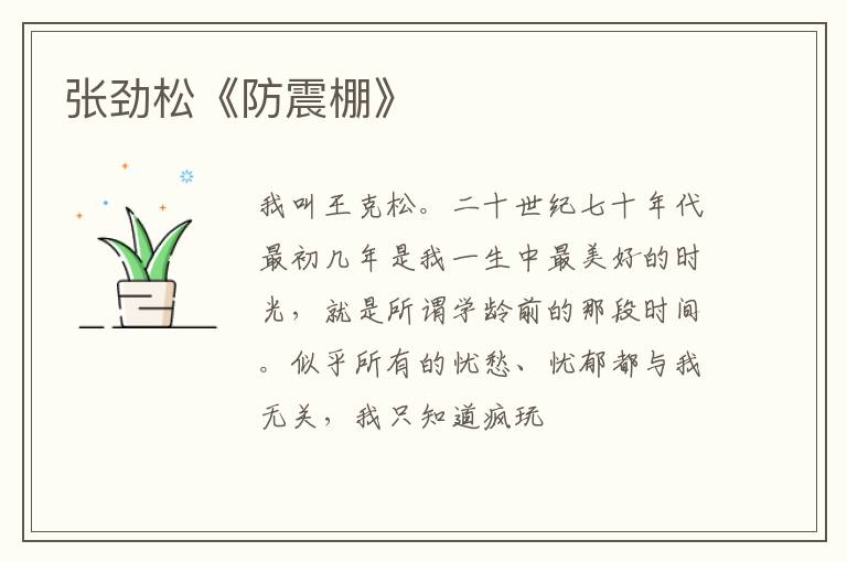  张劲松《防震棚》