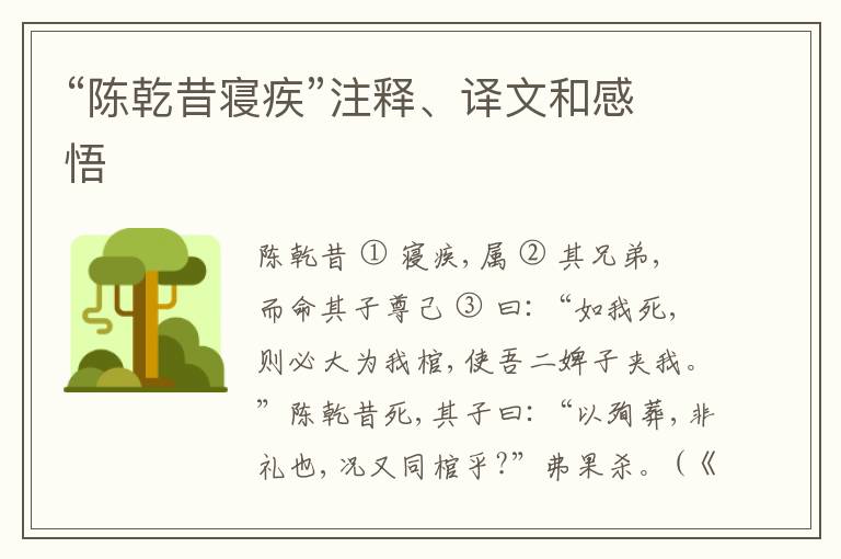  “陈乾昔寝疾”注释、译文和感悟