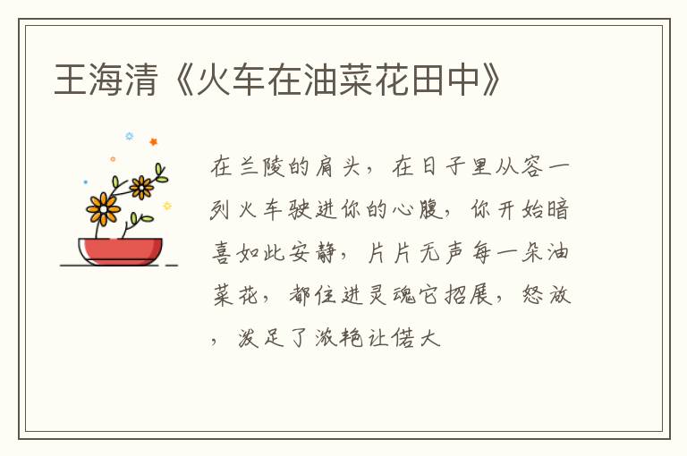  王海清《火车在油菜花田中》