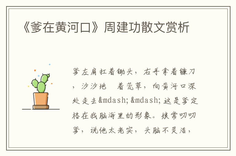  《爹在黄河口》周建功散文赏析