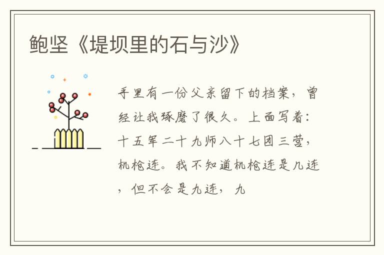  鲍坚《堤坝里的石与沙》