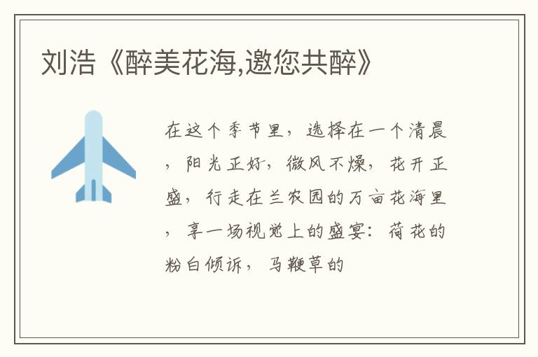  刘浩《醉美花海,邀您共醉》