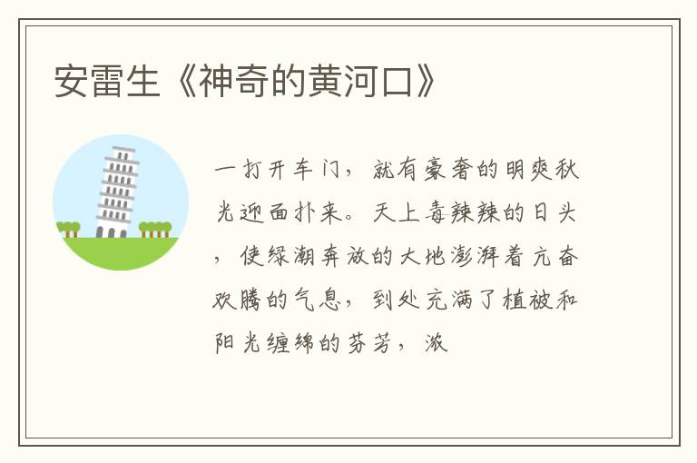  安雷生《神奇的黄河口》