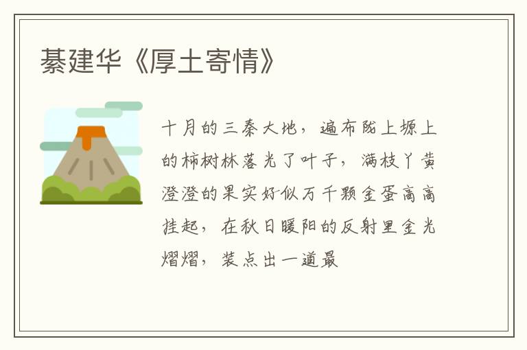  綦建华《厚土寄情》