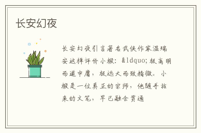  长安幻夜