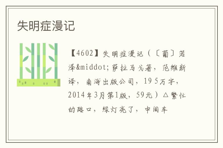  失明症漫记