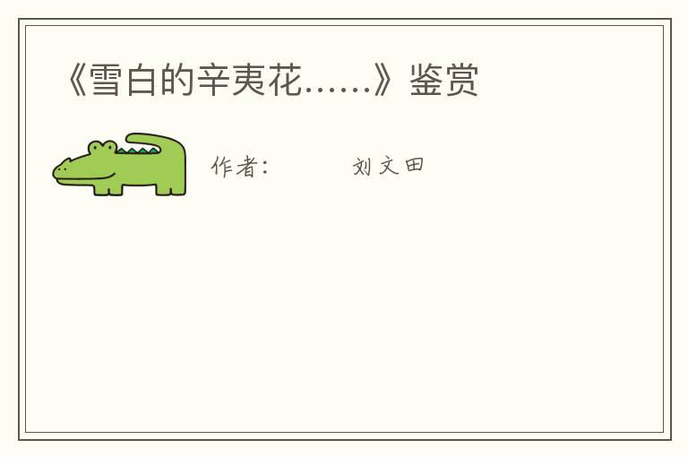  《雪白的辛夷花……》鉴赏