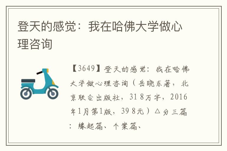  登天的感觉：我在哈佛大学做心理咨询