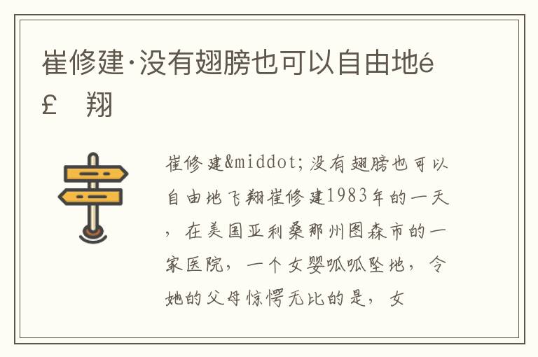  崔修建·没有翅膀也可以自由地飞翔