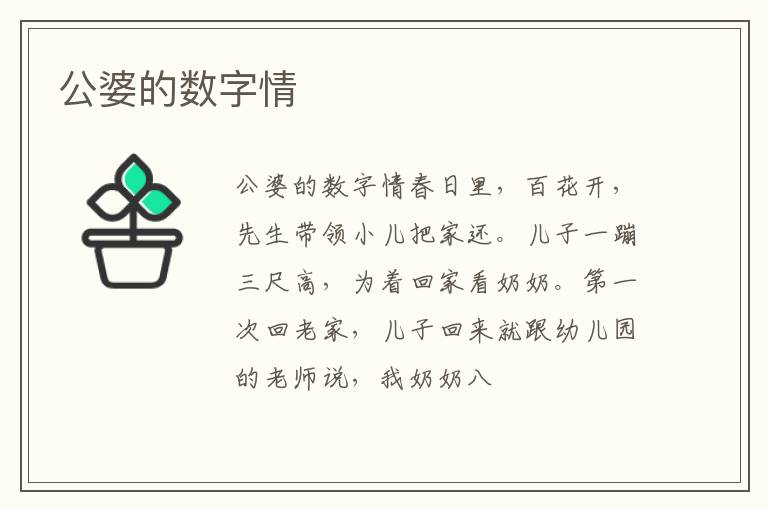  公婆的数字情