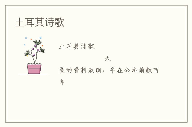  土耳其诗歌