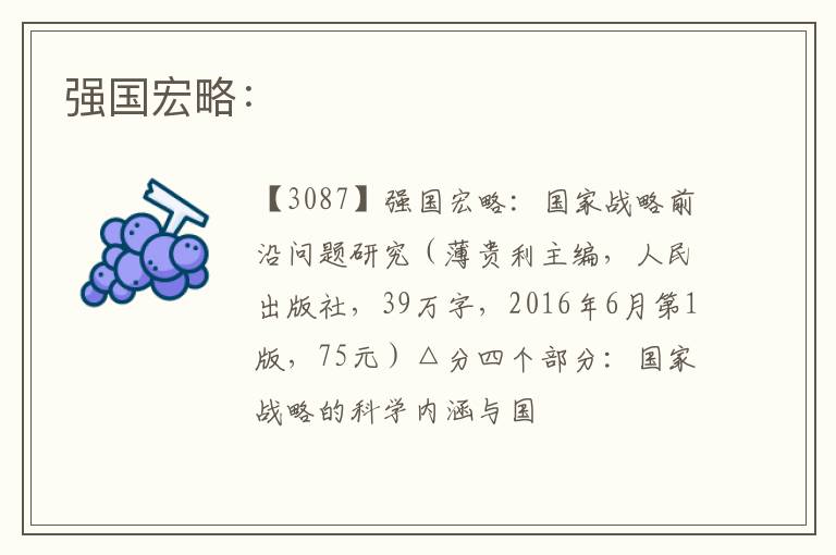  强国宏略：